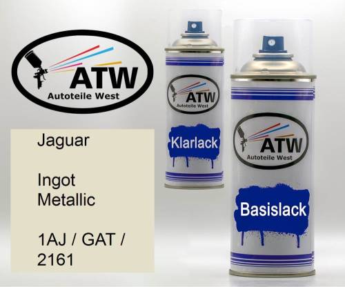 Jaguar, Ingot Metallic, 1AJ / GAT / 2161: 400ml Sprühdose + 400ml Klarlack - Set, von ATW Autoteile West.